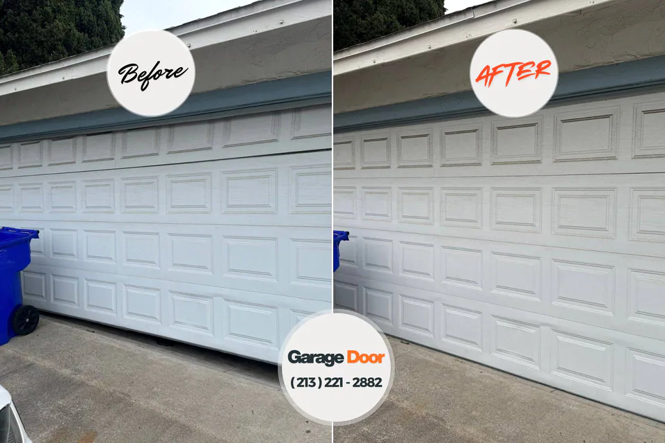 Before and after: garage door repair Lake Holm, WA